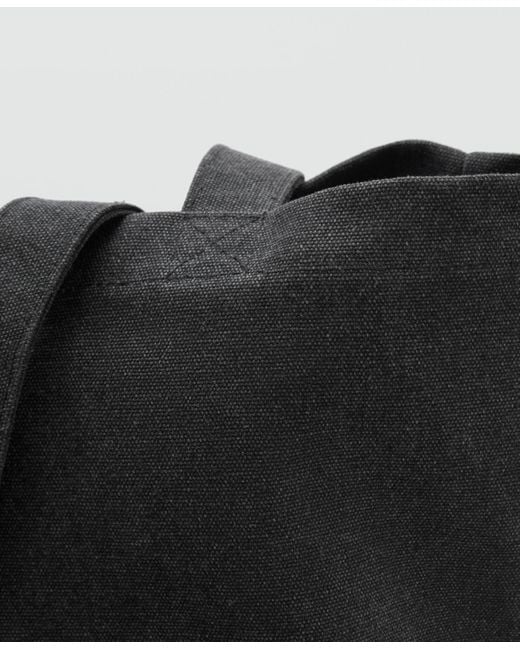 Mango Black Cotton Tote Bag for men