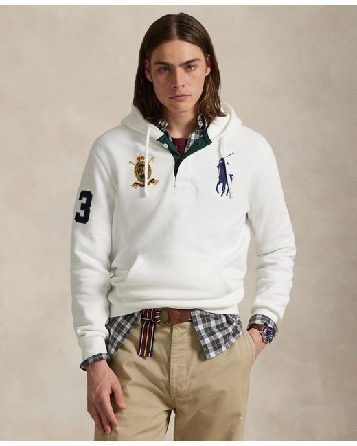 Polo Ralph Lauren Men's White Big Pony 20th Anniversary Crest Hoodie