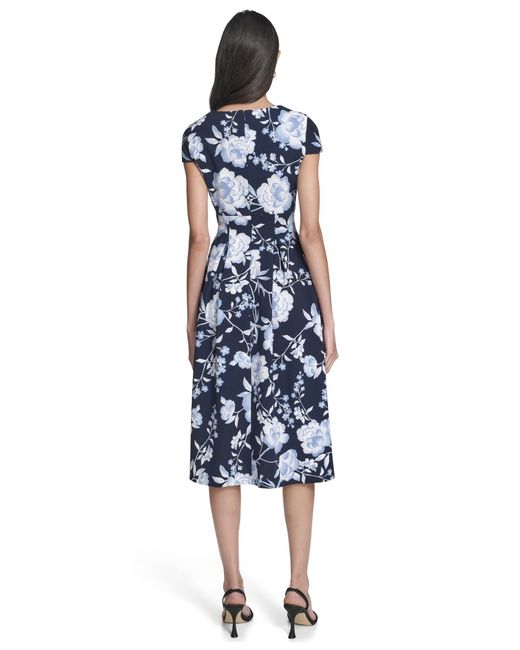 Calvin Klein Floral Print Square Neck Dress in Blue | Lyst Calvin Klein Floral Print Square Neck Dress in Blue | Lyst