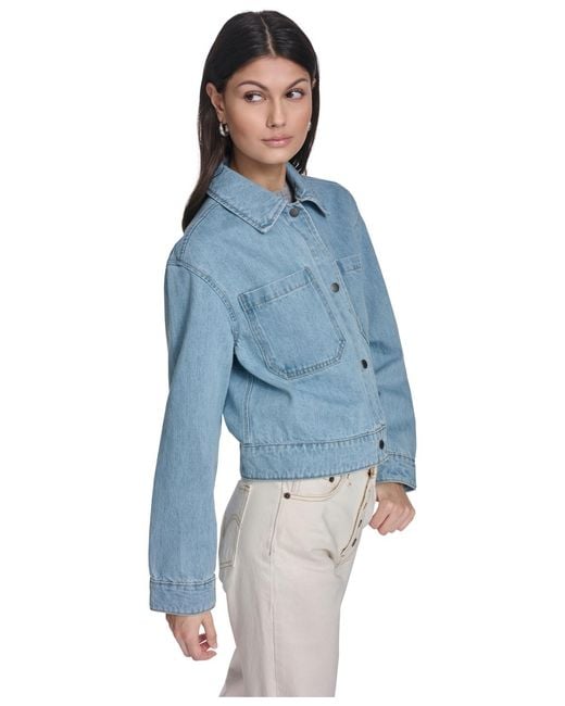 Levi's Blue Laydown Collar Button-front Coat