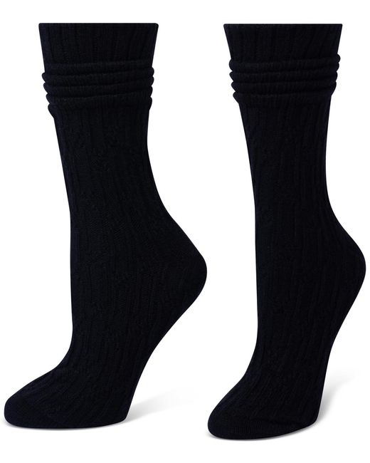 Hue Black Bubble Cable Boot Sock 2 Socks