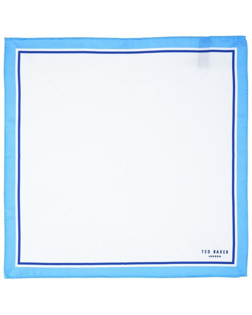 Ted Baker Blue Ted Baker Solid Border Pocket Square for men