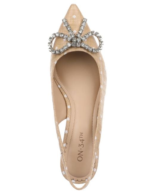 On 34th White Monikaa Slingback Pumps