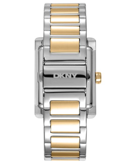 DKNY Gray Westside Maxi White Dial Gold Two-tone Stainless Steel Bracelet Watch 31x41mm
