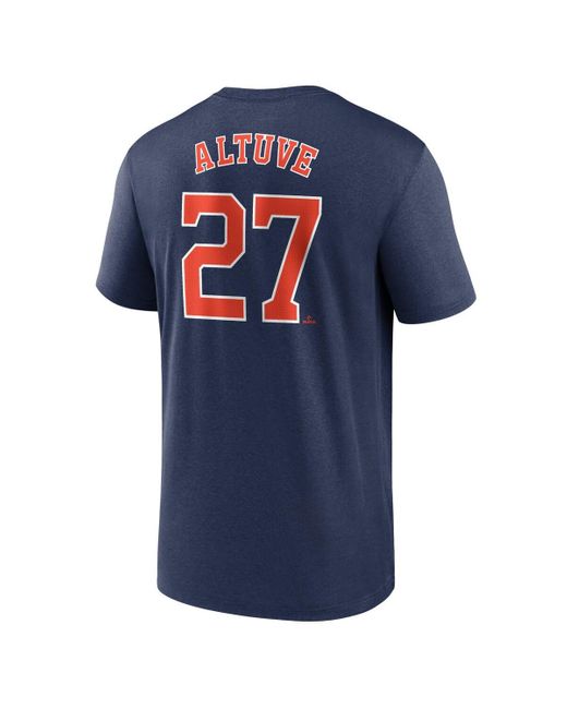 Nike Blue Jose Altuve Houston Astros Legend Name And Number Home T-shirt for men