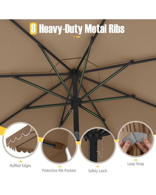 Mecale Multicolor 10 Feet Patio Umbrella Outdoor Market Umbrella