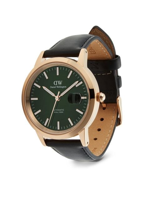 Daniel Wellington White Automatic Leather Watch for men