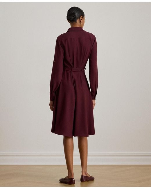 Ralph Lauren Red Double-faced Point Collar Shirt Dress