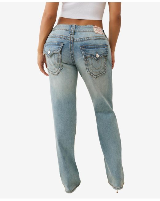 True Religion Blue Ricki Relaxed Big T Flap Jeans