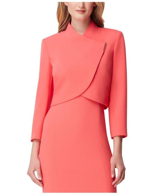 Tahari Cropped-jacket Dress Suit in Pink