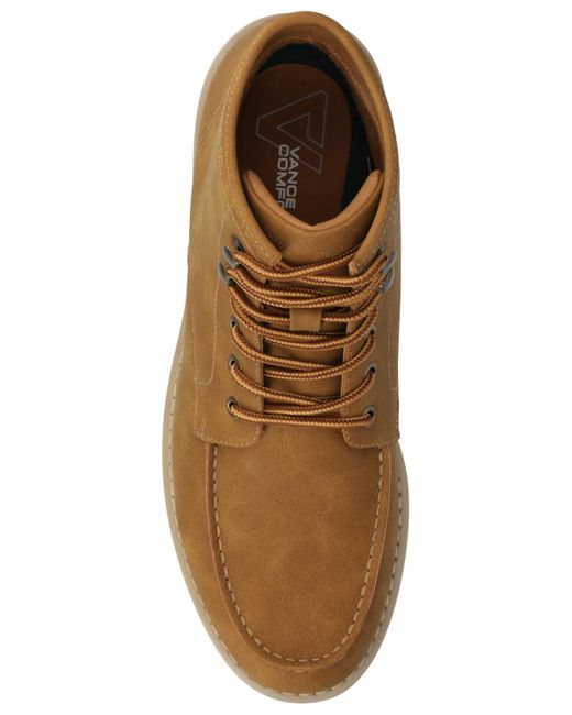Vance Co. Brown Zeus Round Toe Boots for men