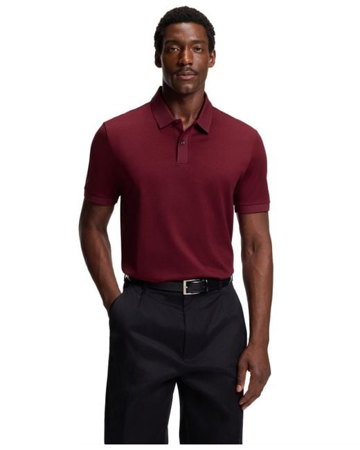 Boss Red Boss By Mercerised-cotton Polo Shirt for men