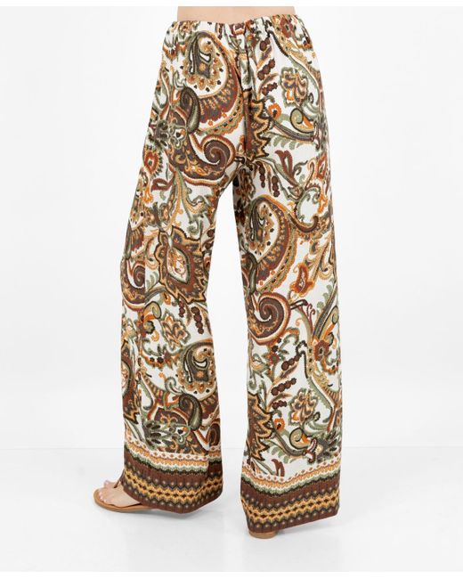 Fever White Boarder Printed Drawstring Pants