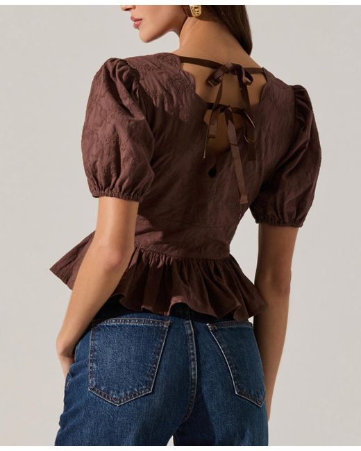Astr Blue Arely V-neck Top