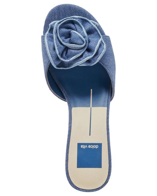 Dolce Vita Blue Darly Floral Detailed Block-heel Dress Sandals