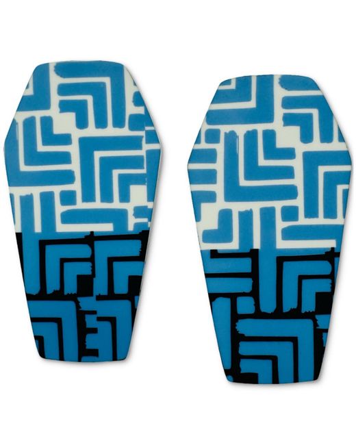 Swanky Designs Blue Geometric Gemma Stud Earrings