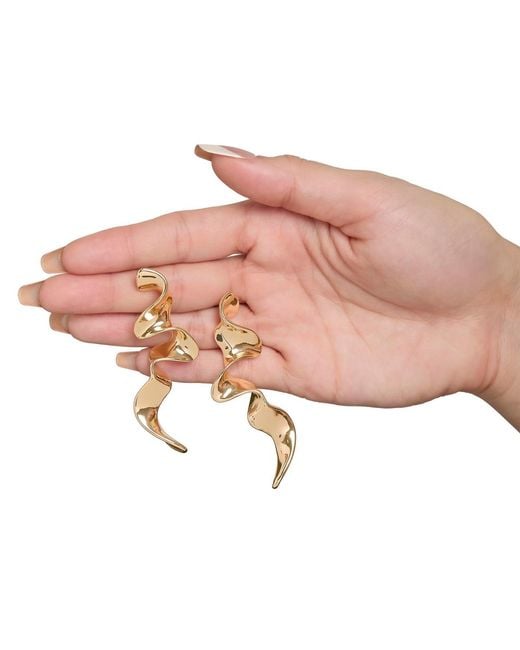 BCBGMAXAZRIA Metallic Wavy Statement Drop Earrings