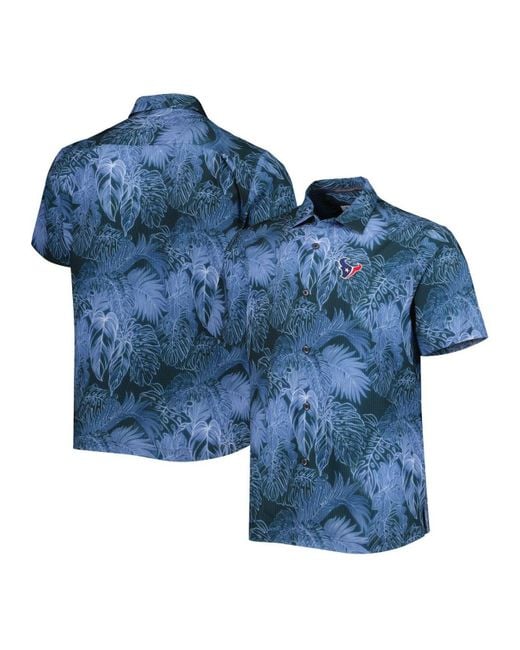 Tommy Bahama Navy Houston Texans Coast Luminescent Fronds Camp Islandzone  Button-up Shirt in Blue for Men