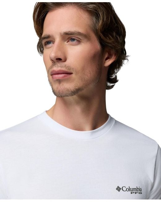 Columbia White Pfg Rico Graphic T-shirt for men