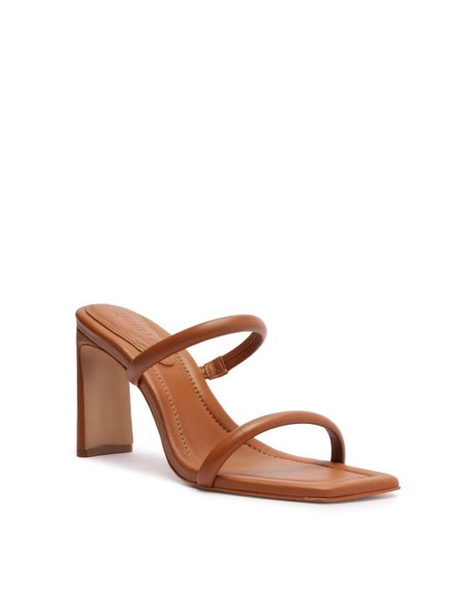 SCHUTZ SHOES Brown Ully Tab High Block Sandals
