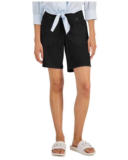 INC International Concepts Curvy Mid Rise Pullon Bermuda Shorts