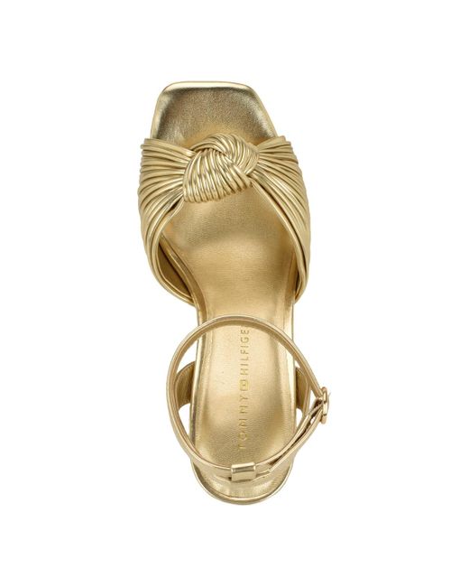 Tommy Hilfiger Metallic Sarifina Knotted Block Heel Sandals