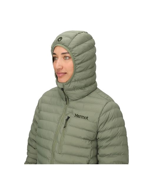 Marmot Green Echo Featherless Hooded Long Jacket