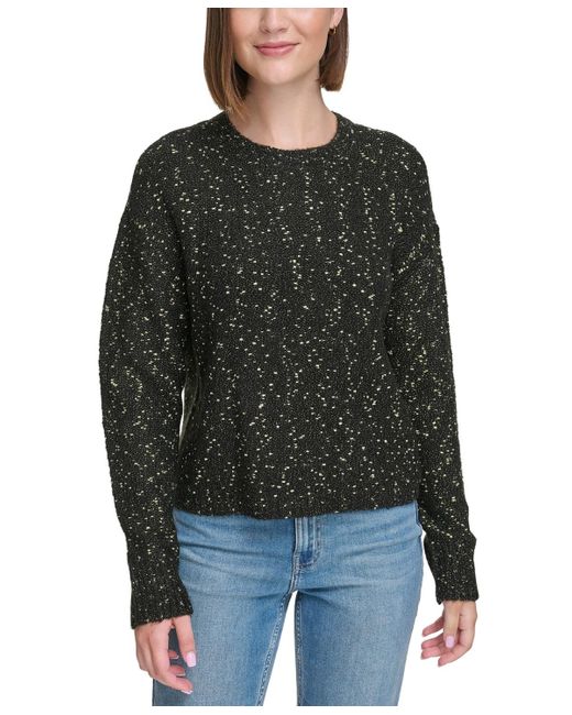 Calvin Klein Black Crewneck Long-sleeve Lurex Sweater