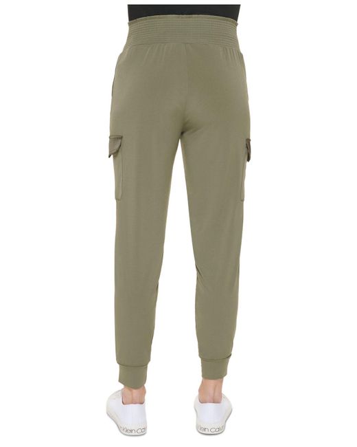 Calvin Klein Synthetic Matte Jersey Cargo Jogger Pants in Green - Lyst