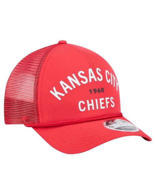 KTZ Red Â Kansas City Chiefs Active Minimalist M-crown A-frame 9forty Adjustable Hat for men