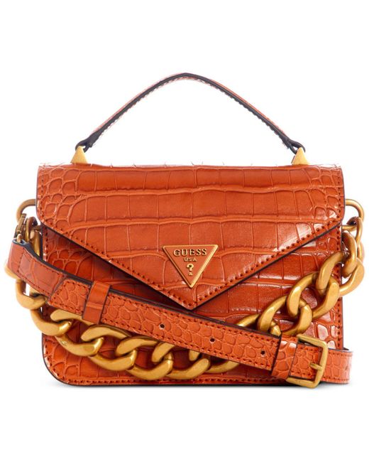 Guess Retour Mini Top Handle Crossbody in Orange Lyst