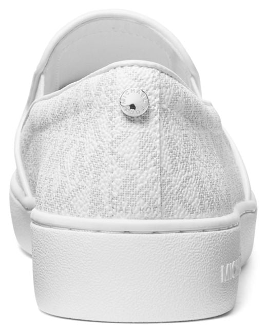 Michael Kors White Michael Keaton Slip On Sneakers
