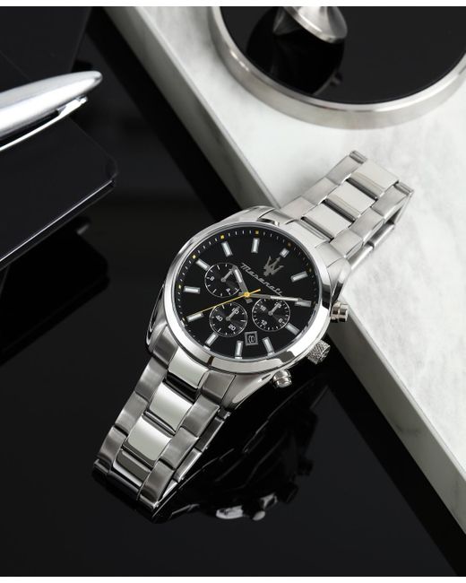Maserati Gray Multifunction Metal Band Watch for men