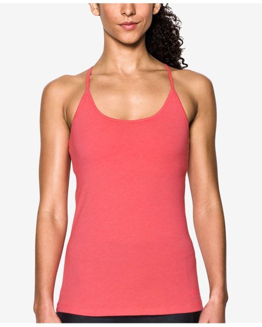 Under Armour Favorite Shelf-bra Racerback Tank Top in Red | Lyst