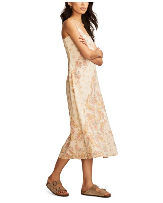 Lucky Brand Natural Patchwork Print Midi Slip Dress