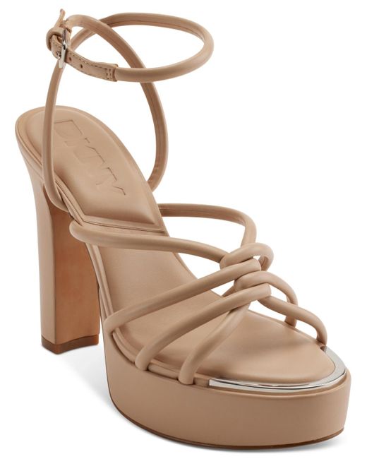 DKNY Natural Delicia Strappy Knotted Platform Sandals