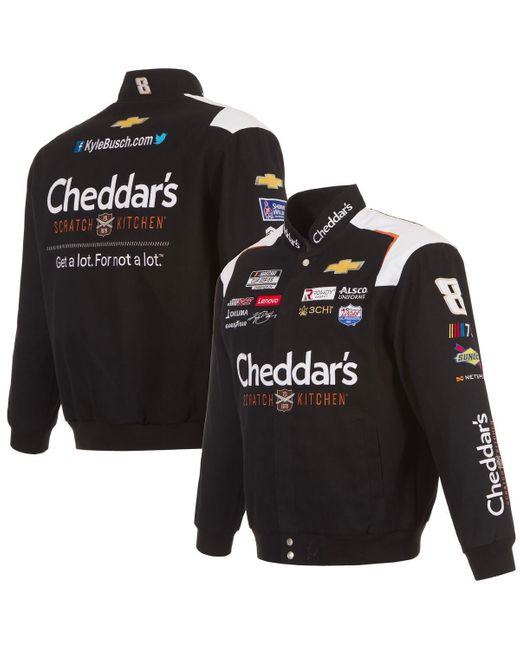 JH Design Kyle Busch Cheddar's Twill Uniform Fullsnap Jacket in Black