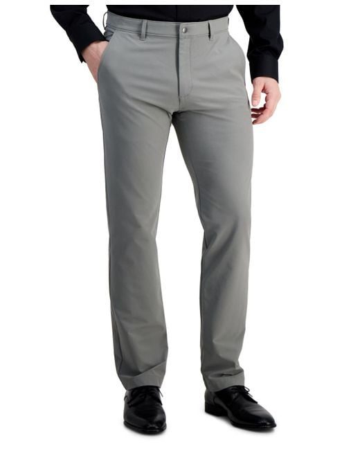 Alfani Gray Alfatech Woven Smart Pants for men
