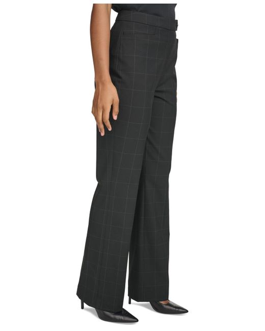 Calvin Klein Black Windowpane-print Straight-leg Pants