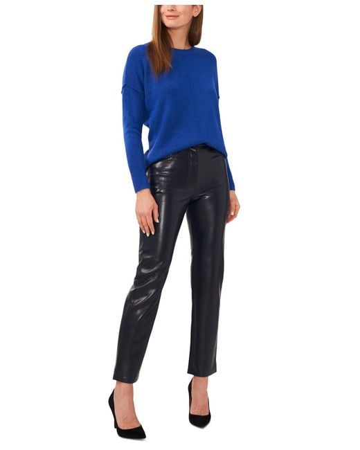 Vince Camuto Blue Cozy Long Sleeve Extend Shoulder Sweater