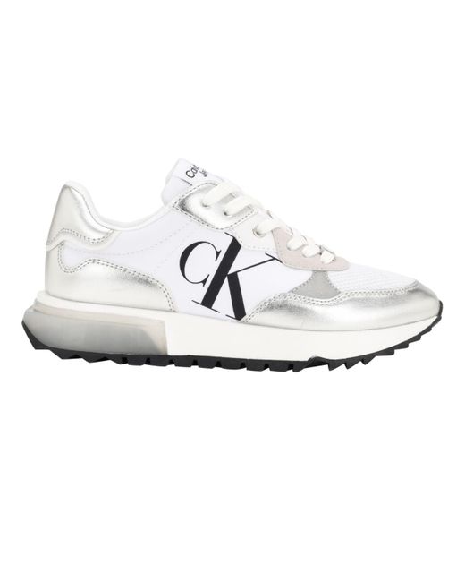 Calvin Klein Magalee Lace-up Platform Sneakers in White | Lyst