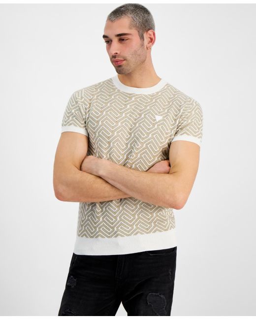 Guess Natural Regular-fit Carl Geometric T-shirt for men