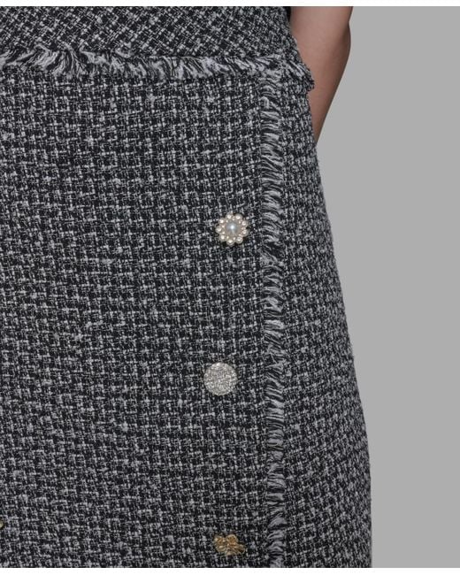 Karl Lagerfeld Gray Tweed Pencil Skirt