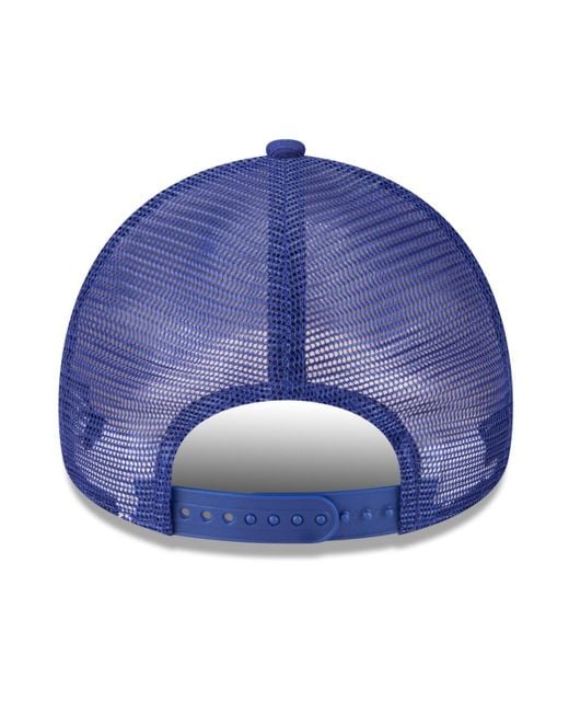 KTZ Blue Texas Rangers 2025 Big League Chew A-frame 9forty Adjustable Trucker Hat for men