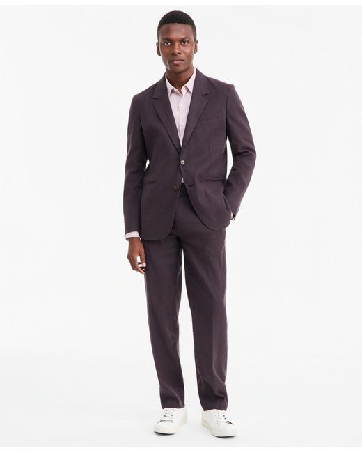 Alfani Purple Linen-blend Tech Two-button Blazer for men