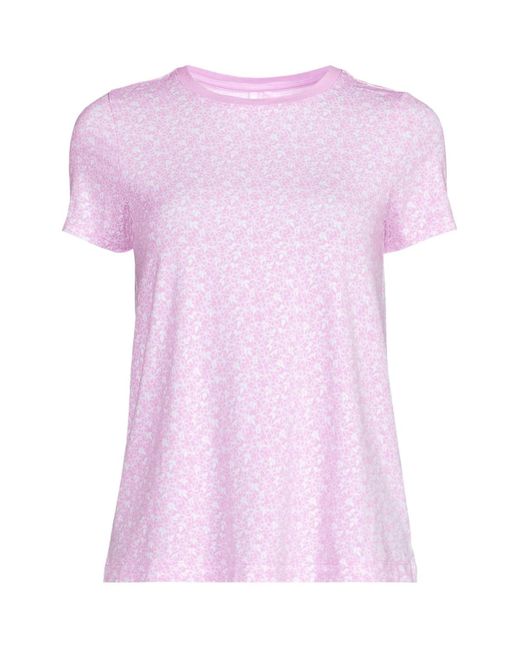 Lands' End Purple Power Performance Short Sleeve Crewneck Tee