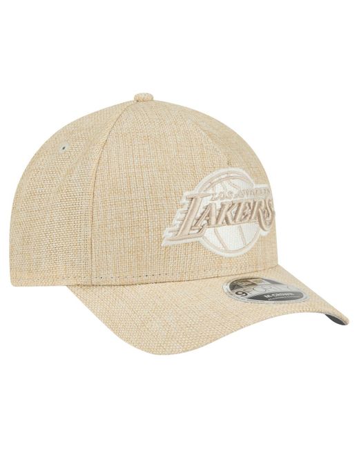 KTZ Natural Los Angeles Lakers Injection Woven A-frame 9forty Adjustable Hat for men