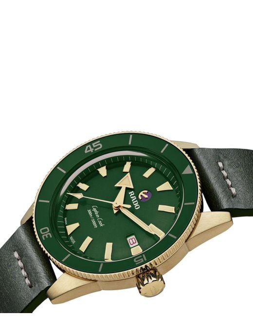 Rado Green Captain Cook Automatic Stainless Steel Strap Watch 42 Mm for men