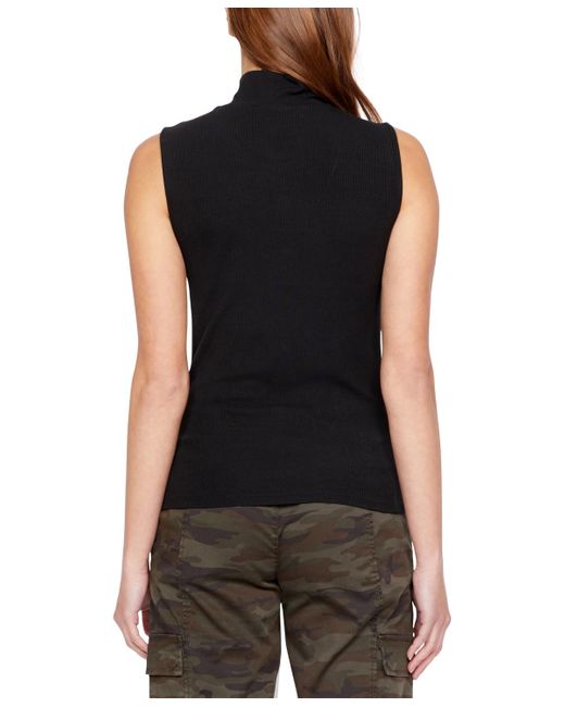 Sanctuary Black Essential Sleeveless Mock-neck Sweater
