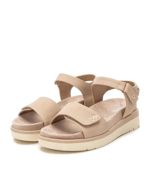 Xti Natural Suede Flat Sandals By
